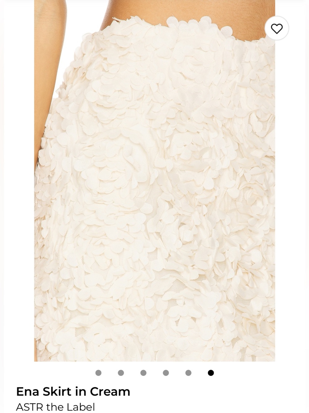 Astr Ena Mini Skirt in Cream - Textured Floral Applique - Never Worn - Picture 2 of 5